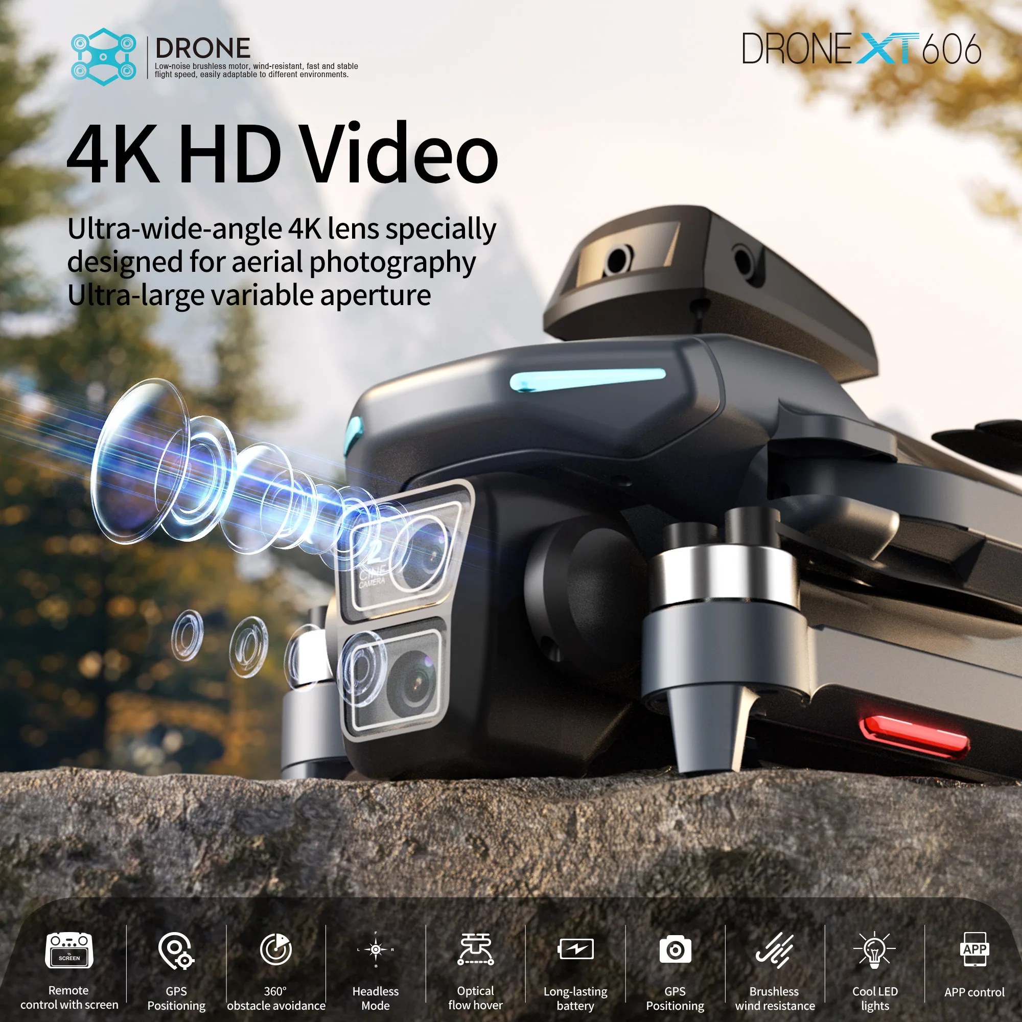 XT606 MAX GPS Drone 4k Profess - огляд і ціна Drone Camera With Gimbal
